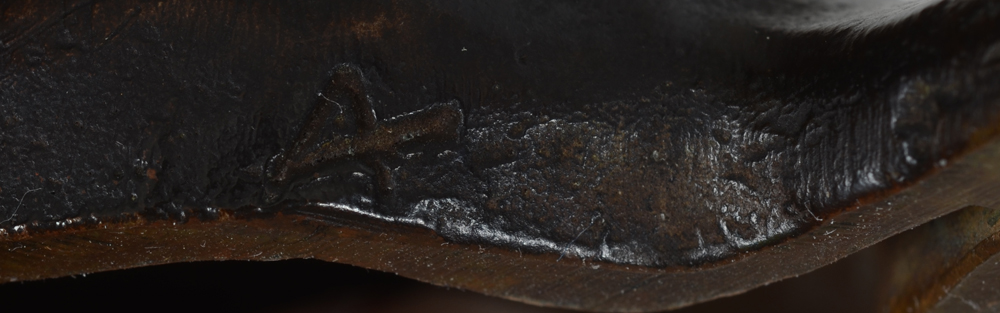Arthur Klingler, a bronze sculpture of a lion cub — Interlaced monogram of the sculptor at the side, near the edge