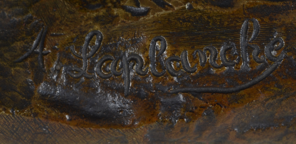 Albert Laplanche — Signature of the artist on the base
