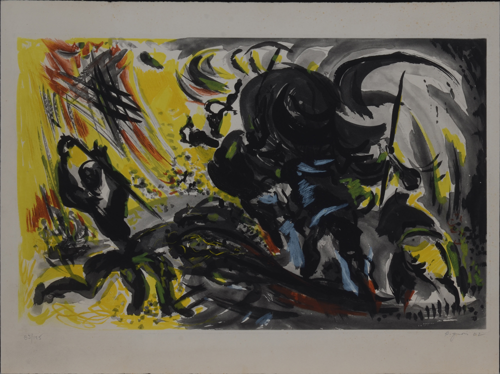 Edouard Pignon 'Scène de corrida' — Lithographie en couleurs, signé par l'artist. Date et justification présents