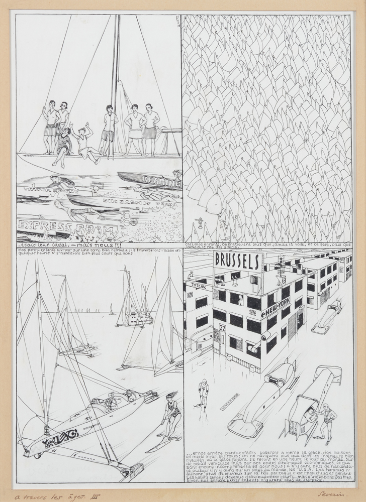 Mark Severin — Le futur selon Severin, dessin originale en encre de Chine, de 1928