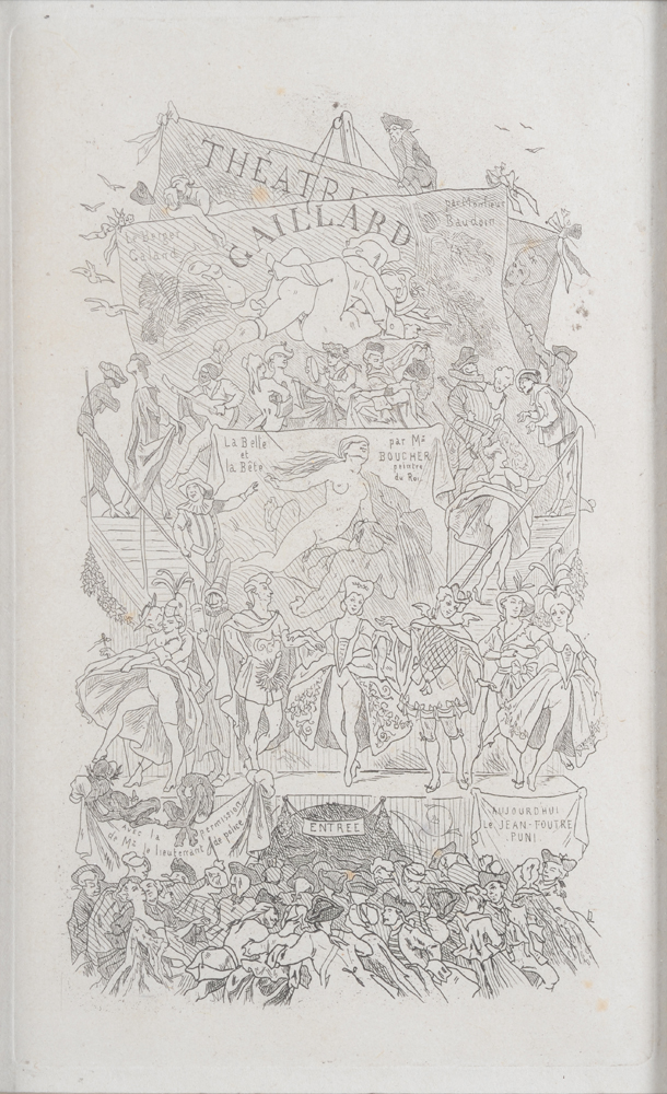 Felicien Rops Le Théâtre Gaillard — Eau-forte et pointe-sèche originale de 1865, ceci le I