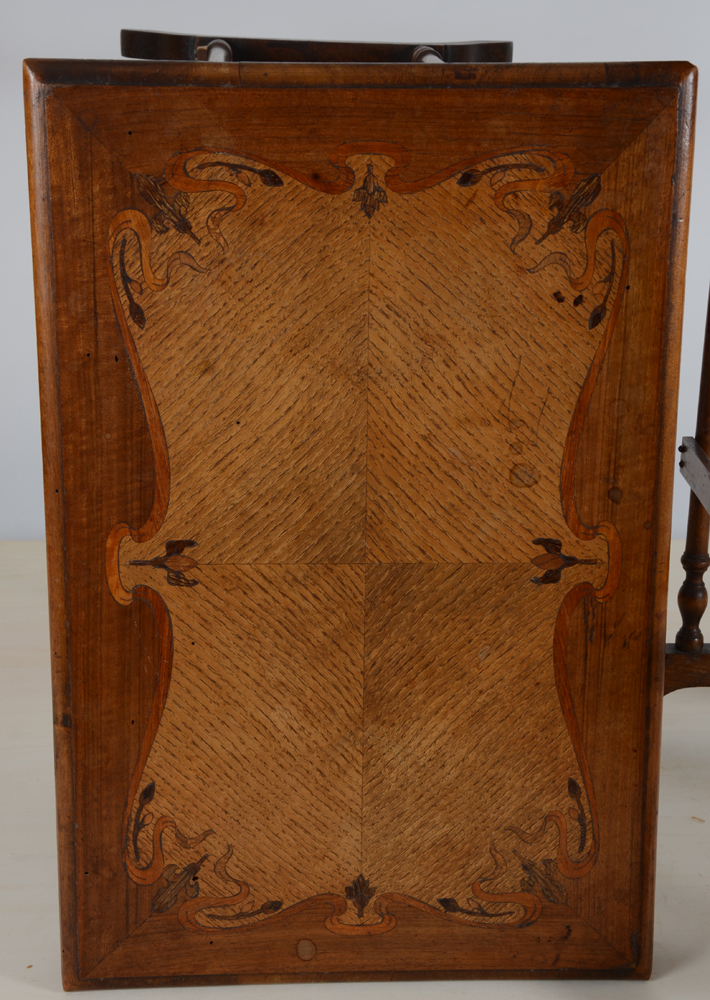 A nest of tables with marquetterie, France, ca. 1900 — Detail of the largest table top