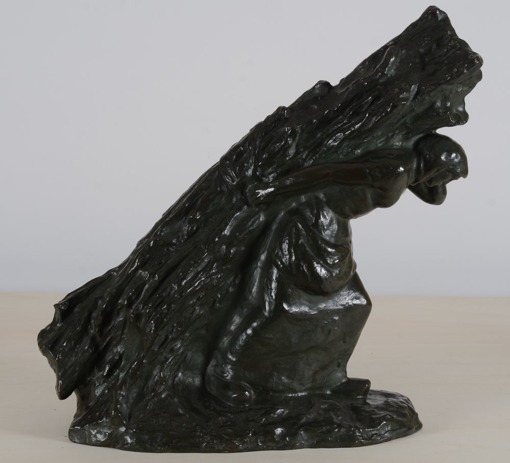 Joseph Witterwulghe, la fagoteuse, bronze sculpture — Important bronze patiné, signé par l'artiste