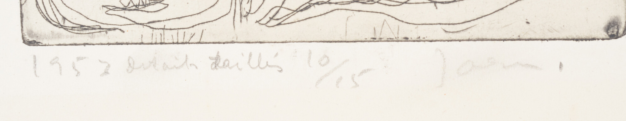 Asger Jorn — Date, title, justification and signature below the etching in pencil