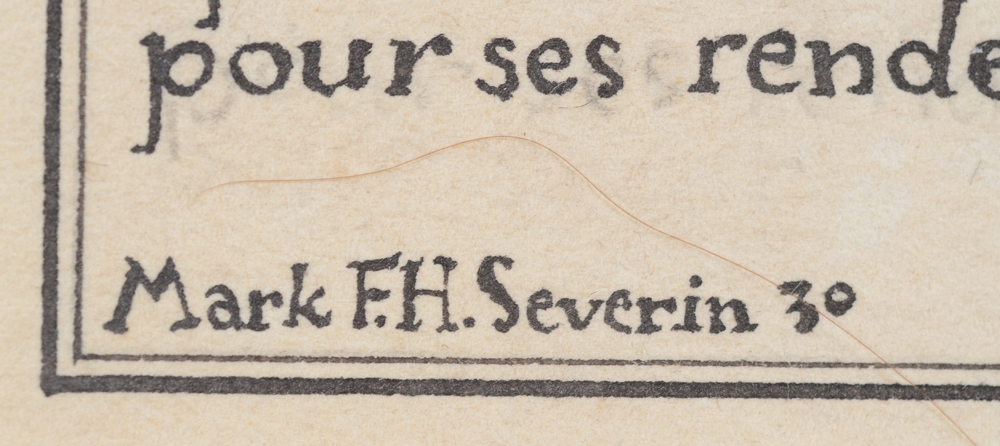Mark Severin — Signature by the artist and date, bottom right