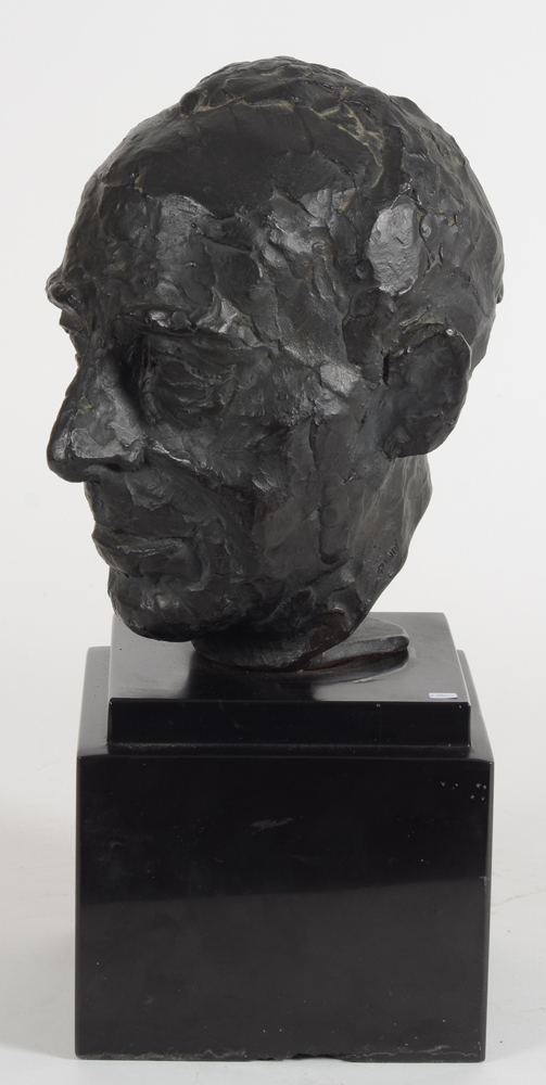 Henri Puvrez Portrait of the sculptor Oscar Jespers in bronze — Left profile