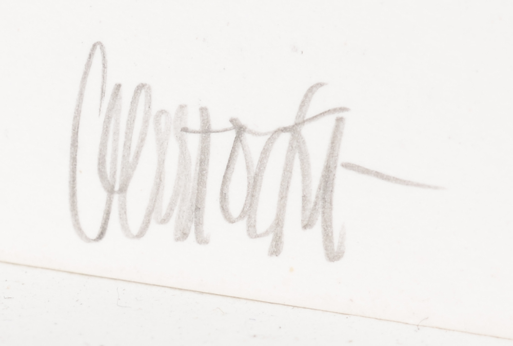 Mark Verstockt — Detial of the signature of the artist in pencil, bottom right