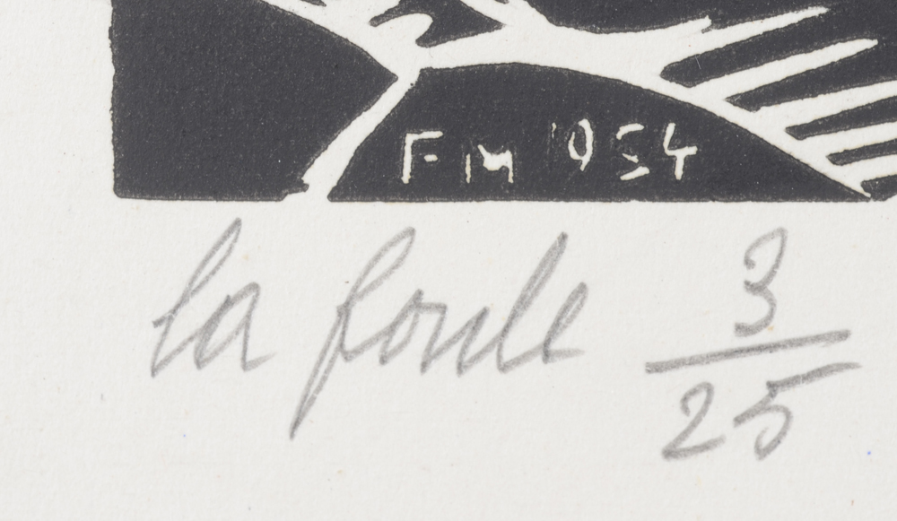 Frans Masereel — title and justification in pencil bottom left