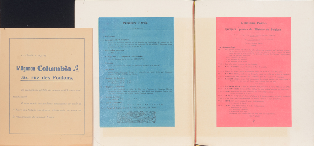 Domien Ingels and Maurice Pauwaert — Documents in the middle of the bundle and program of the festivities