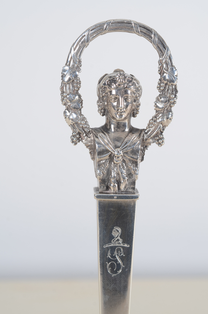 Silver Oil and Vinegar stand Paris 1809-1819 — Other side of the handle