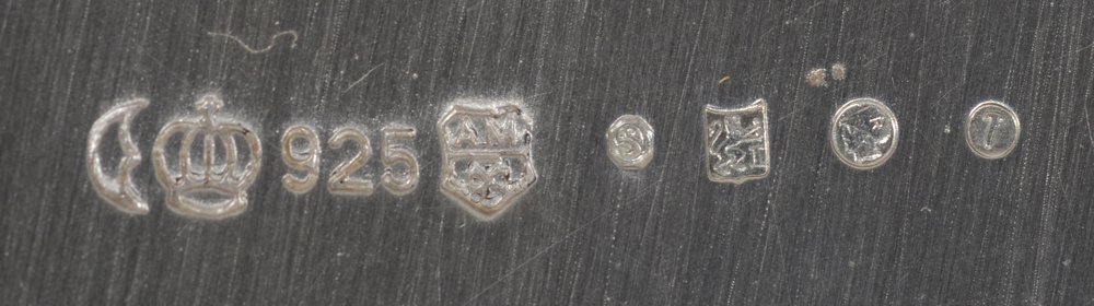 Prins Bernhard van Lippe-Biesterfeld, a silver presentation box with monogram — German and Dutch marks on the bottom of the base