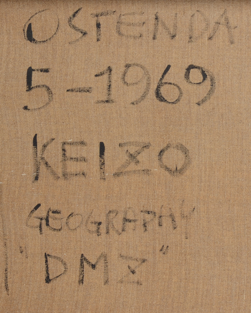 Keizo Morishita — Localisation, date, signature and title at the back of the canvas