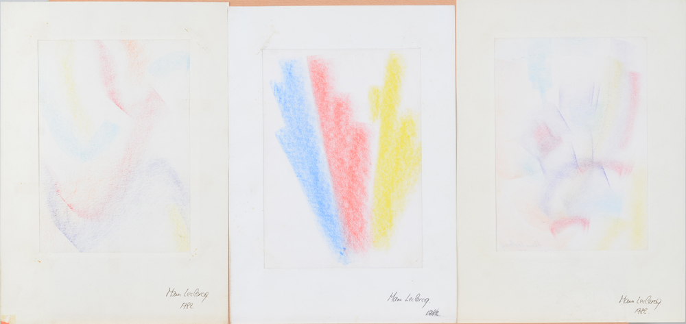 Manu Leclercq — Une collection de dessins abstraites en pastel sur papier de 1982
