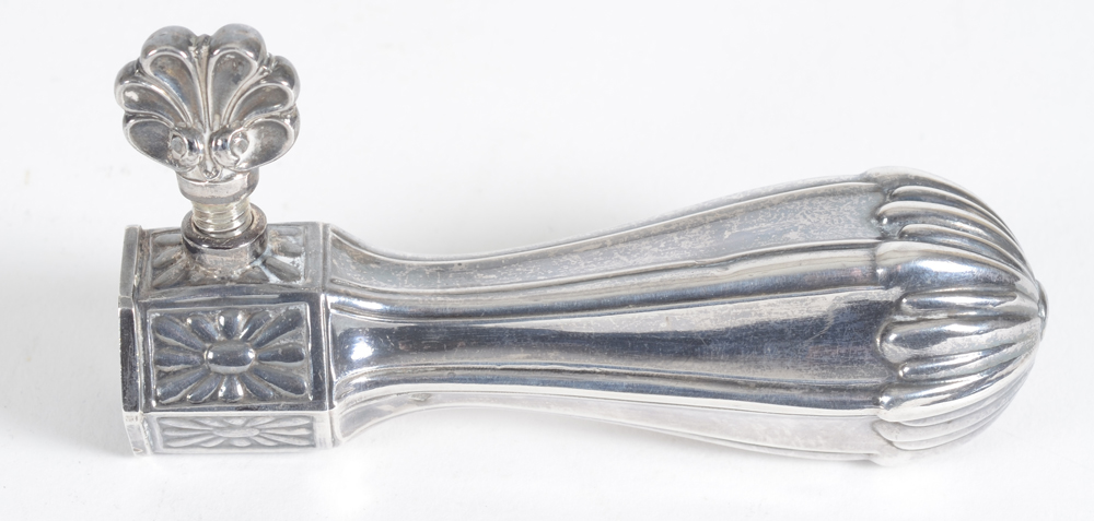 Manche à gigot or à volaille in silver, Brussels 1832-1858 — View from above