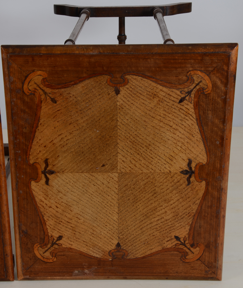 A nest of tables with marquetterie, France, ca. 1900 — Detail of the smallest table top
