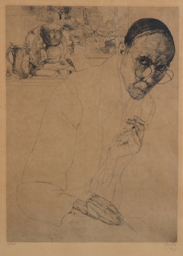 Jules De Bruycker — Autoportrait de l'artiste, eau-forte signée et justifiée