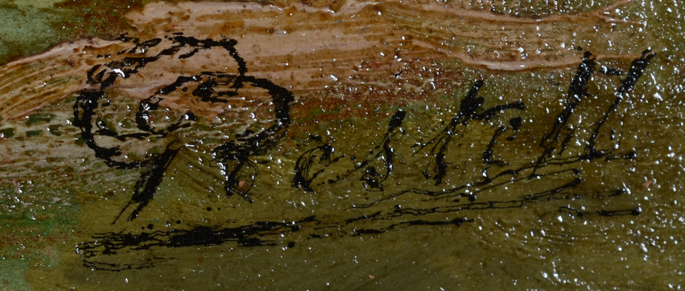 Gaston Laurent Restell — Detail of one of the signatures on the works