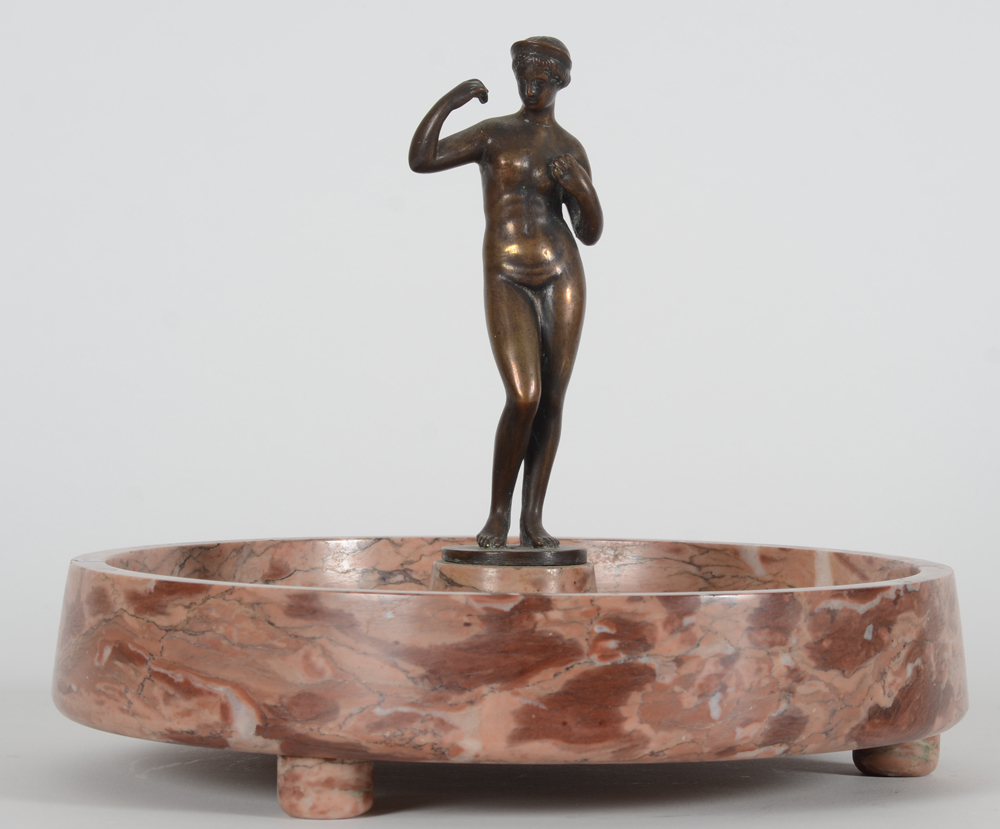 a German marble and bronze jugendstil vide poche — vide poche en marbre et bronze, ca. 1910