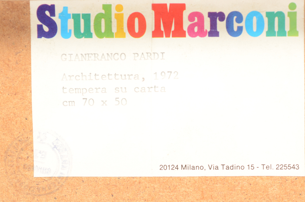Giancarlo Pardi — Studio Marconi label at the back