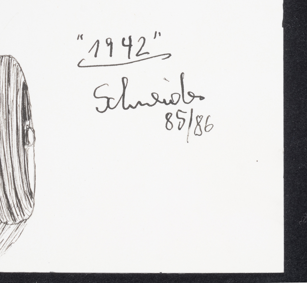 Jürgen Schneider '1942' Signature  — Signature of the artist, title and date on the bottom right.
