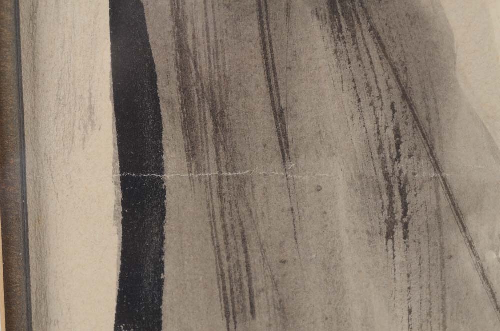 Prosper De Troyer — Detail of the folding mark, visible as a horizontal line