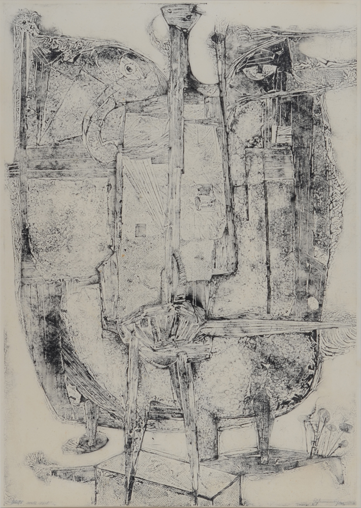 Vic Temmerman Print I: Project for a sculpture, 1964 — Projet pour une sculpture, estampe, 1er état, 1964. Rare