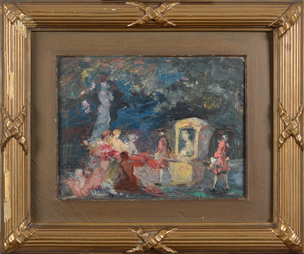 Julien (Jules) Van de Veegaete — the painting in its original but damaged frame