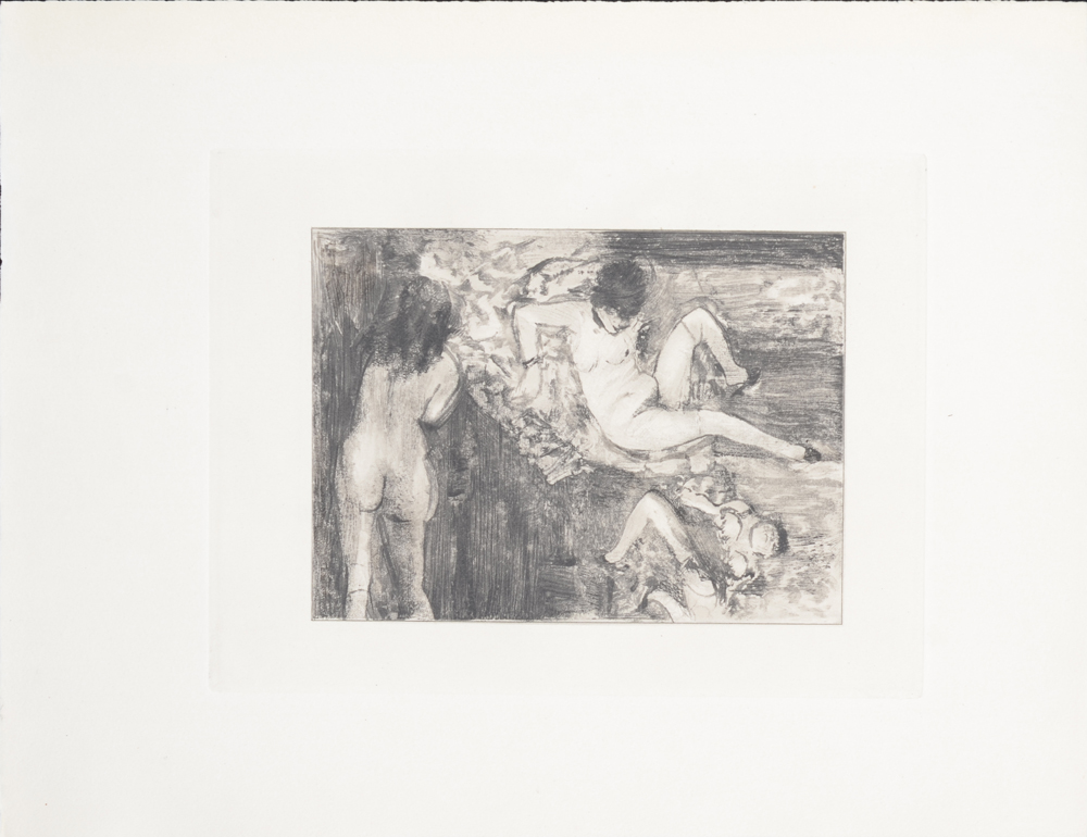 Pierre Louÿs - Edgar Degas, Mimes des courtisanes de Lucien, Paris, Ambroise Vollard Editeur — A black and white plate