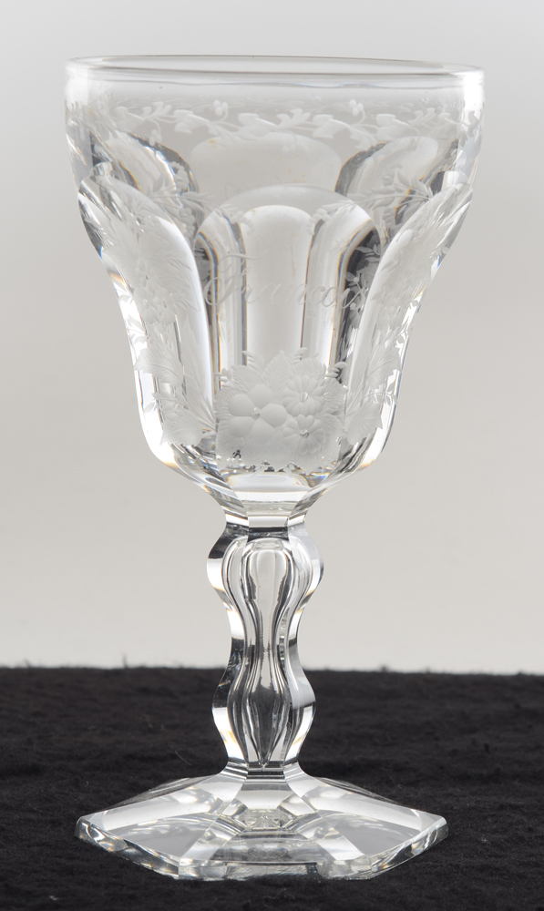 Val St-Lambert Lalaing engraved — Grand verre, modèle Lalaing avec gravure et le nom 'François' et la date '1879'