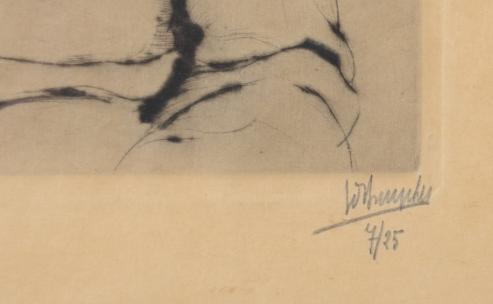 Jules De Bruycker l'Aquafortiste 1934 — Signature and edition, rare etching, exists only in an edition of 25
