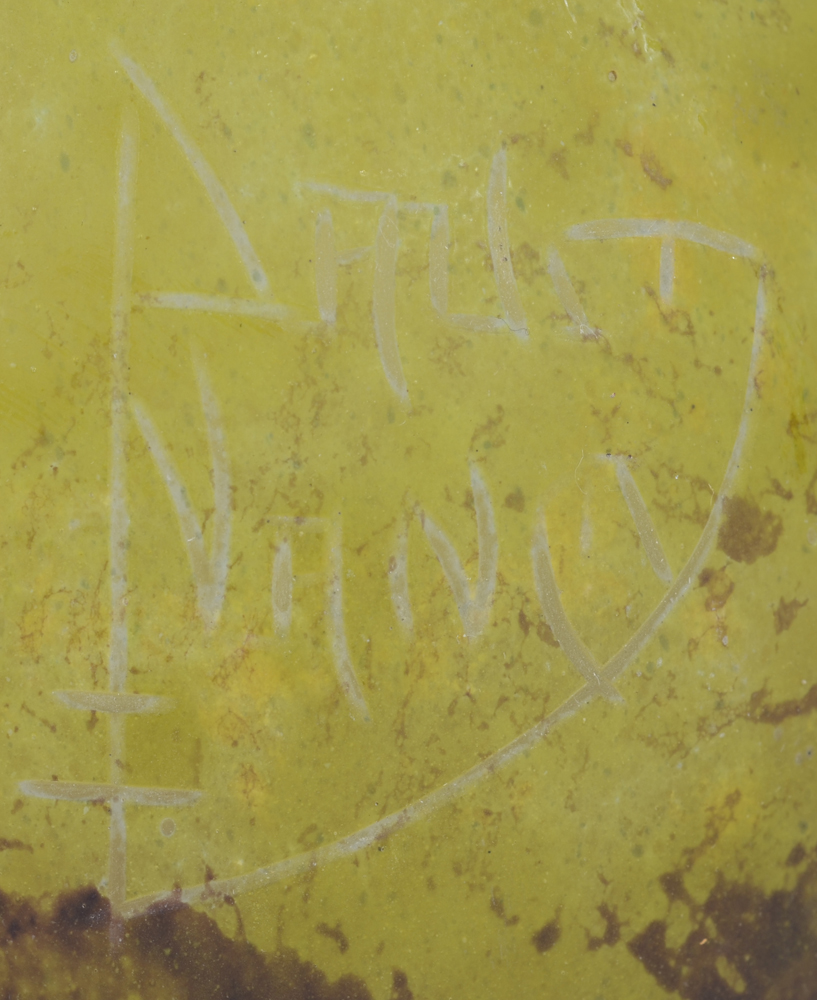 Daum Nancy — Detail of the signature at the side of the vase