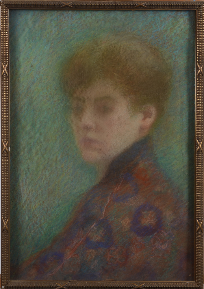 Unknown Belgian artist — The pastel in its original frame