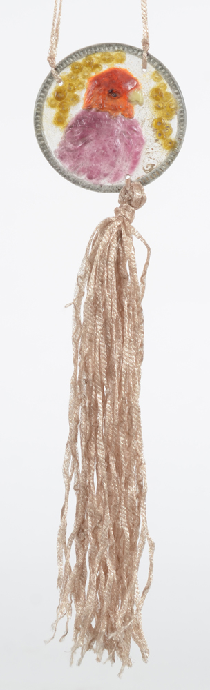 Gabriel Argy-Rousseau a rare pâte de verre Perruche pendant — With later cords and tassle