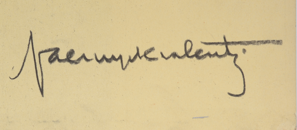 Valentin Vaerwyck Ponte Coperto, signature — Signature of the artist on the bottom right&nbsp;