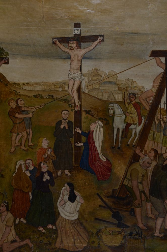 19th century crucifixion  — Detail of the center of the painting