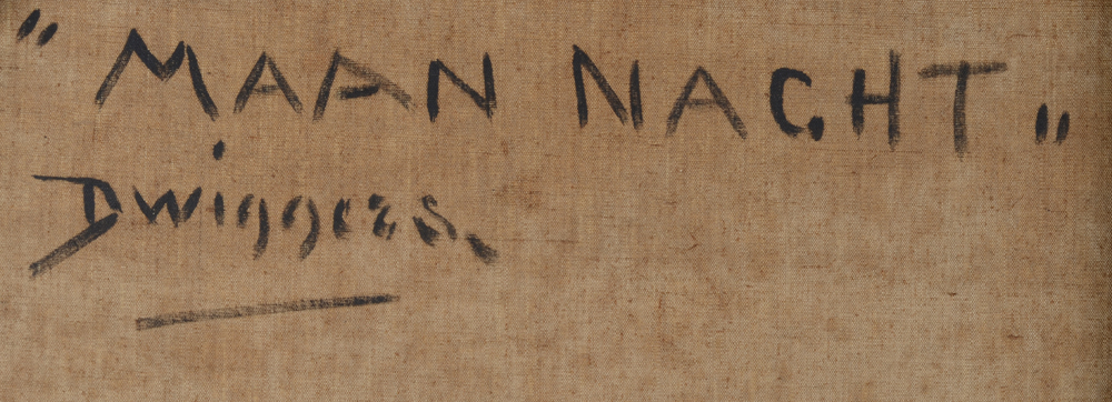 Derk Wiggers — title and signature on the back of the canvas