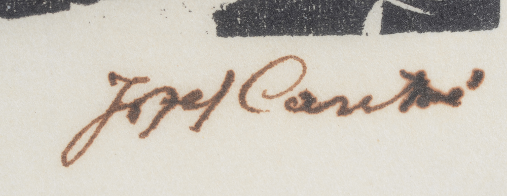 Jozef Cantré — Signature of the artist in ink bottom right