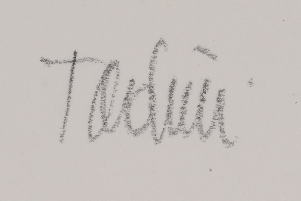 Emilio Tadini — Signature of the artist bottom center