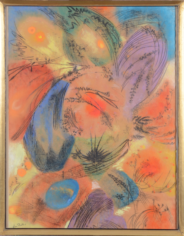 Emile Poetou — the drawing in its frame