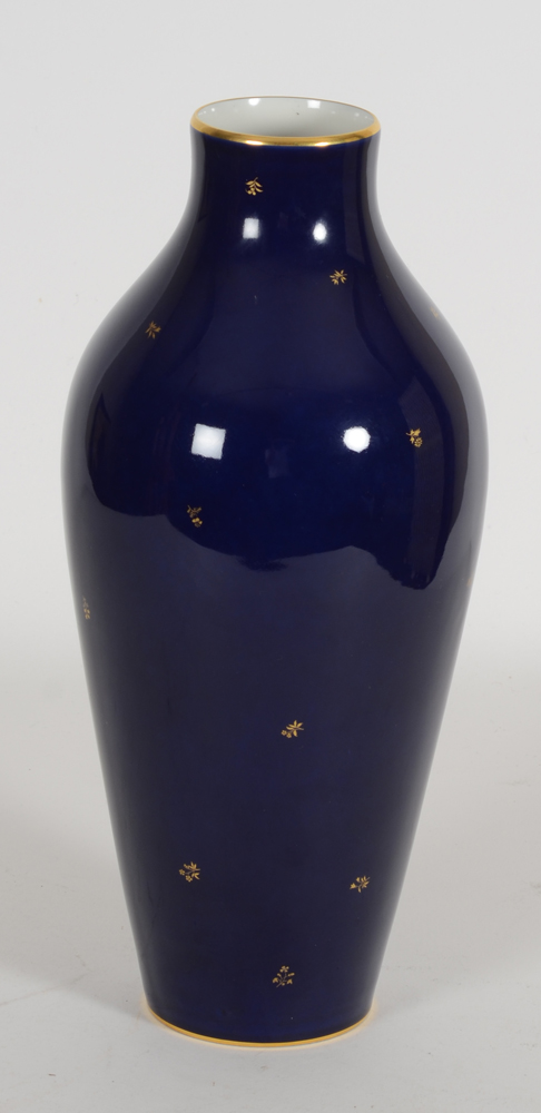 Sèvres, a classic cobalt blue and gold procelain vase  — Alternate view