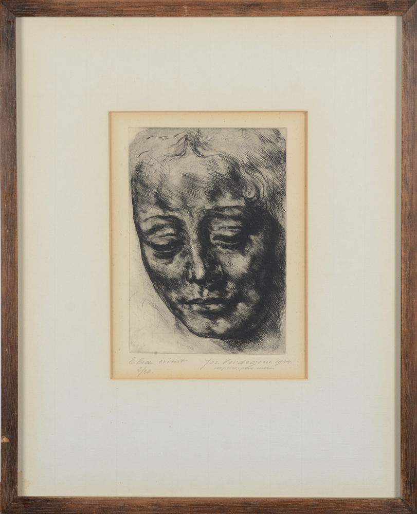 Jos Verdegem — the etching in its frame