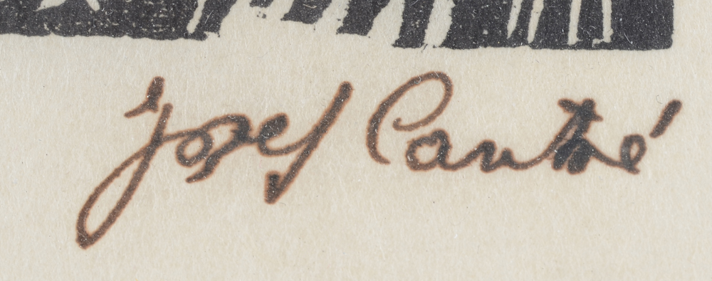 Jozef Cantré — Signature of the artist in ink bottom right