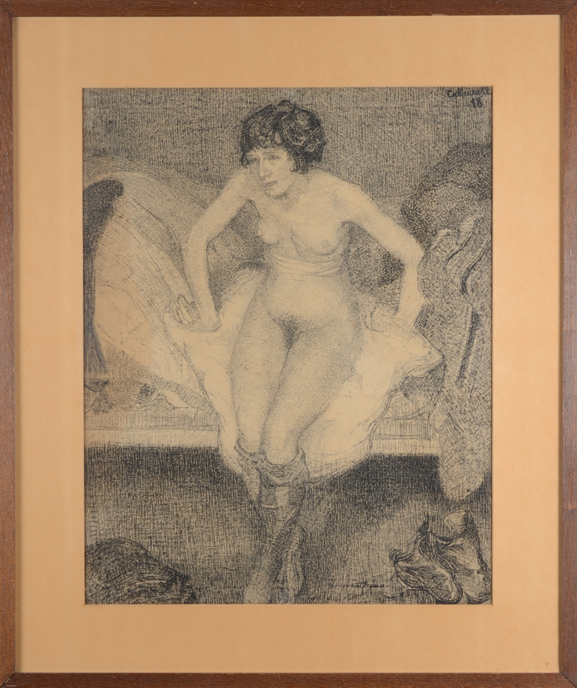 Charles-René Callewaert — The drawing in its original frame