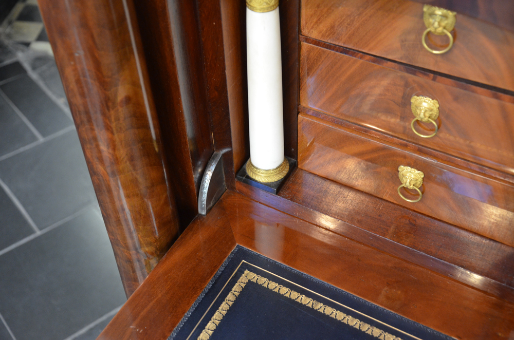 Signed Empire Secretary Desk — Detail mechanism