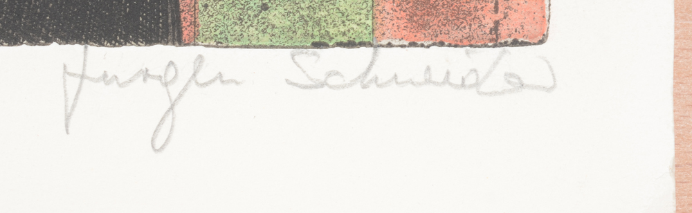 Jürgen Schneider 'Droom' signature  — Signature of the artist on the bottom right.