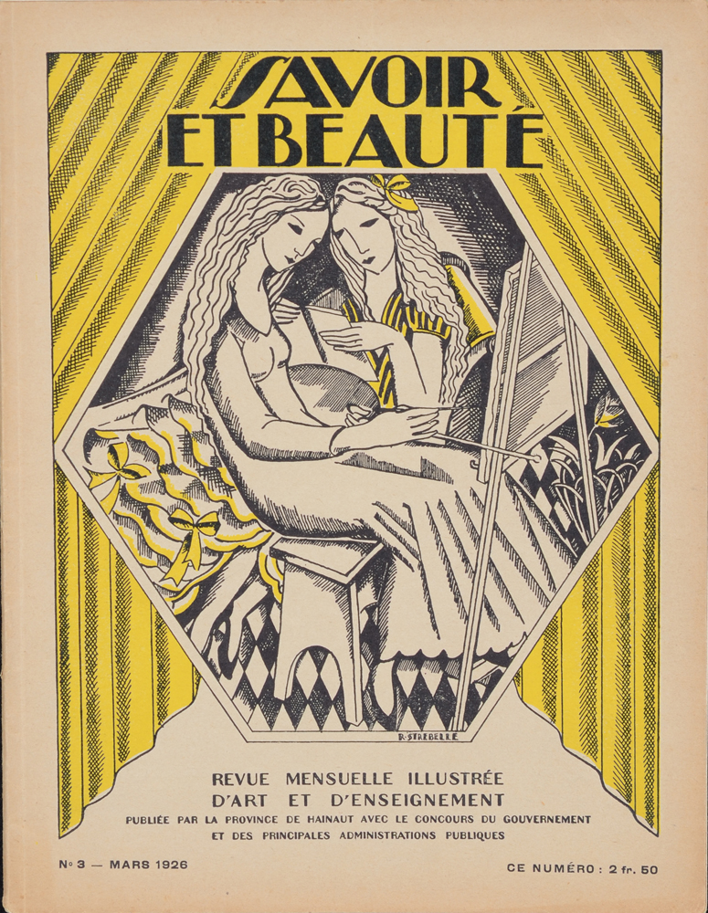 Savoir et Beauté, an important art magazine on Belgian art deco — 1926: Very nice art deco cover design by R. Strebelle executed in different colours