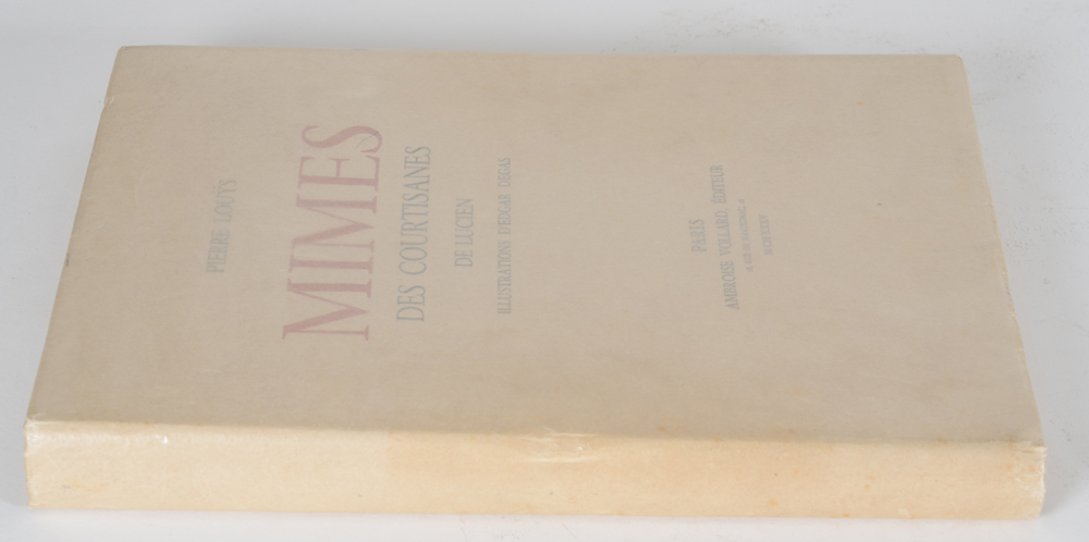 Pierre Louÿs - Edgar Degas, Mimes des courtisanes de Lucien, Paris, Ambroise Vollard Editeur — Spine and cover