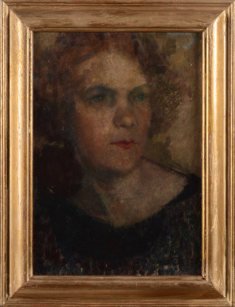 Stan Van Offel — Portrait of the wife of the artist with frame