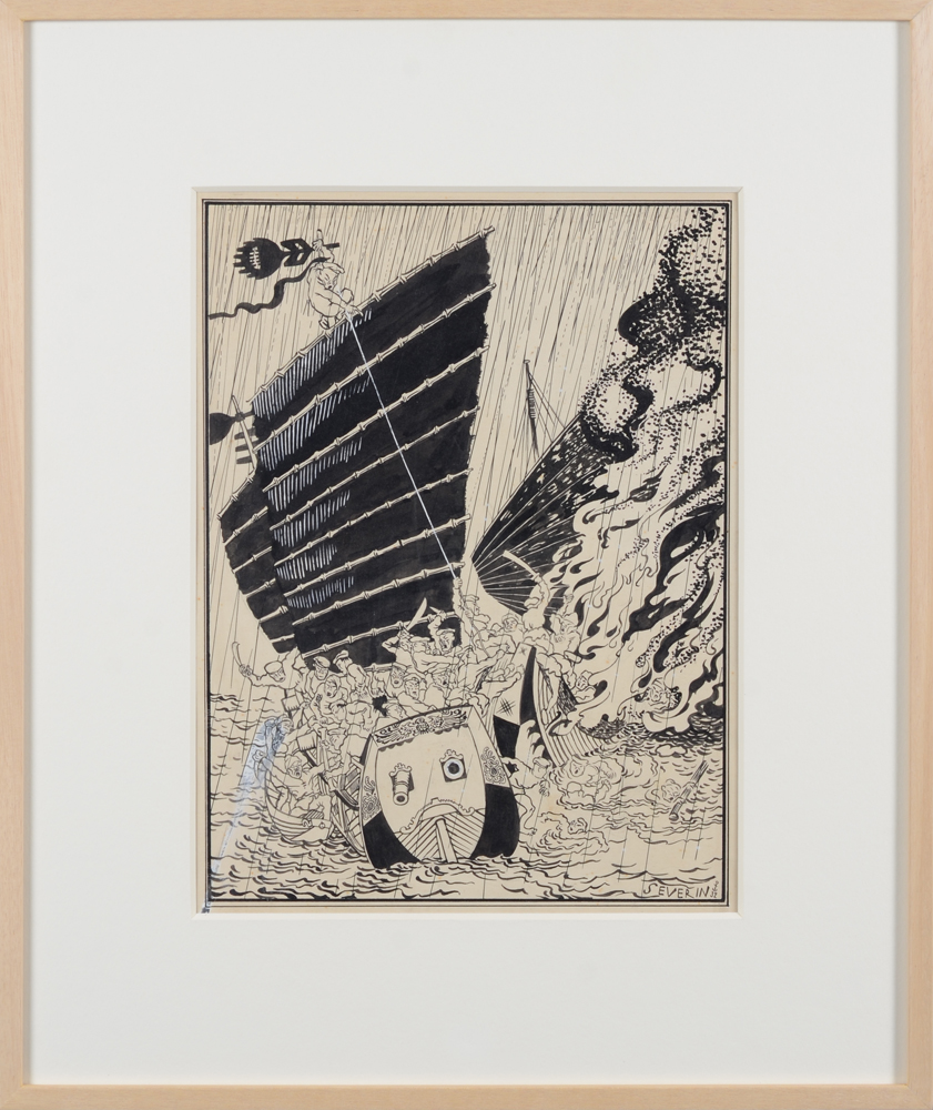 Mark Severin — The drawing in its original frame