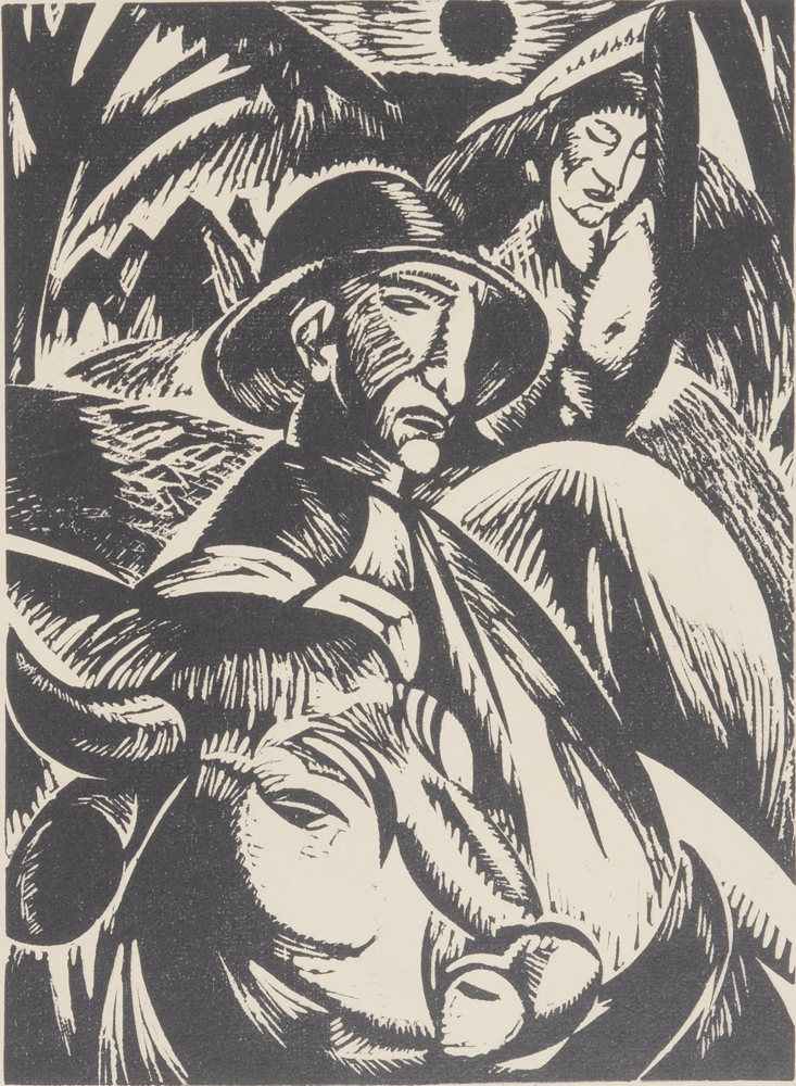 Jan-Frans Cantré Messidor Woodcut 1923, detail — Detail of the woodcut only 